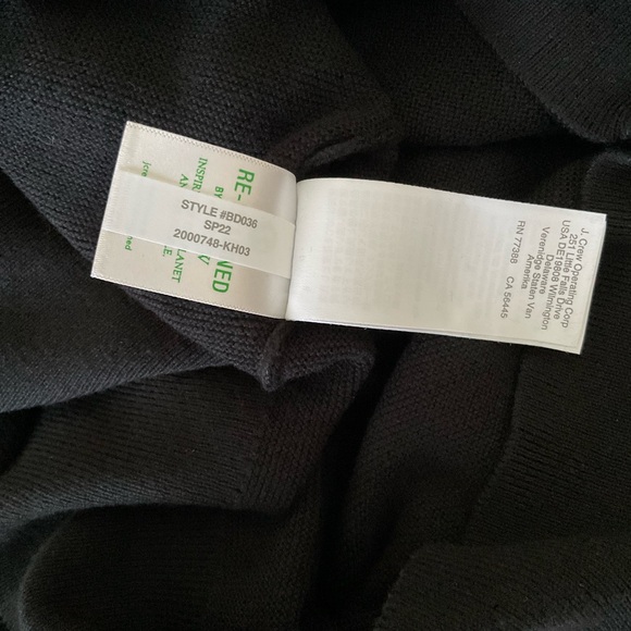 J. Crew Cotton Crewneck Sweater in Garter Stitch Black Size MT NWOT, Preppy - Picture 11 of 14
